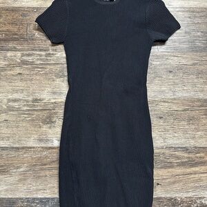 Cozi Black Bodycon Ribbed Mini Dress Womens Medium